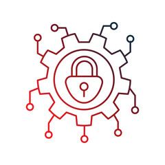 Cyber Security icon with white background vector stock illustration