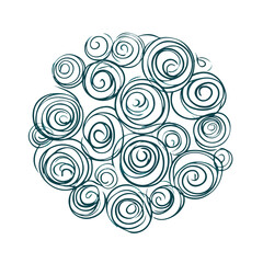 Fototapeta premium Elegant Looping Line Art of Circular Swirls