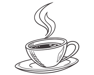 Illustration of a cup of coffee with steam