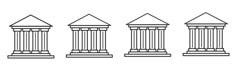 Obraz premium Bank icon logo design. Bank sign and symbol, museum, university.