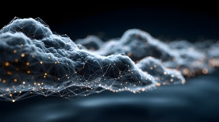 Business Digital Network and Innovation Technology Abstract Background, Data Flow Visualization, AI Collaboration, Corporate Communication, Global Connection, Cloud Computing Concept