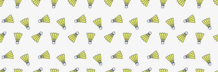 Fototapeta premium Seamless pattern of colorful shuttlecock on white background