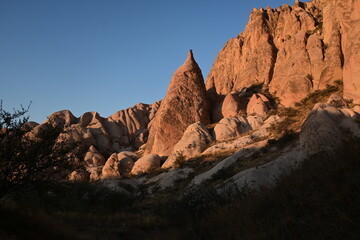 Volcanic Rock Formations and Cave Houses in Cappadocia, Turkey