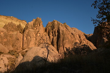 Volcanic Rock Formations and Cave Houses in Cappadocia, Turkey