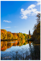 Autumn Landscape Along Aurajoki River in Turku, Finland