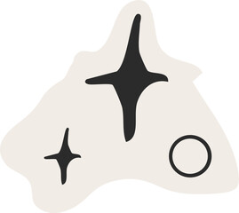 Space galaxy with alien, meteor, planets and spaceship line sketch doodle