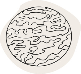 Space galaxy with alien, meteor, planets and spaceship line sketch doodle