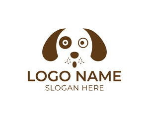 Elegant dog logo design isolated on white background featuring a sleek canine silhouette within a circle, perfect for pet related businesses and animal friendly organizations