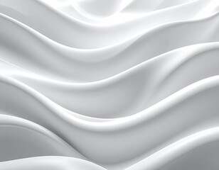 Abstract image of smooth, undulating, layered white waves