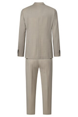 Rear view of beige wool suit for men tailored elegantly