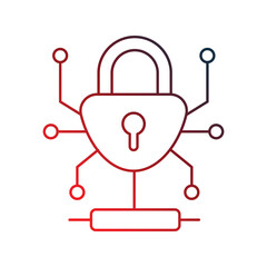 Encryption icon with white background vector stock illustration