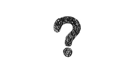 Scribble hand-drawn question mark animation, minimal sketch motion for explainer videos, educational projects, and creative presentation visuals