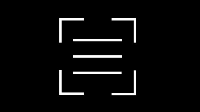 Smooth Vector Outline Morph Animation Transforming QR code Into Scan to Checkmark Icon, Transparent Background