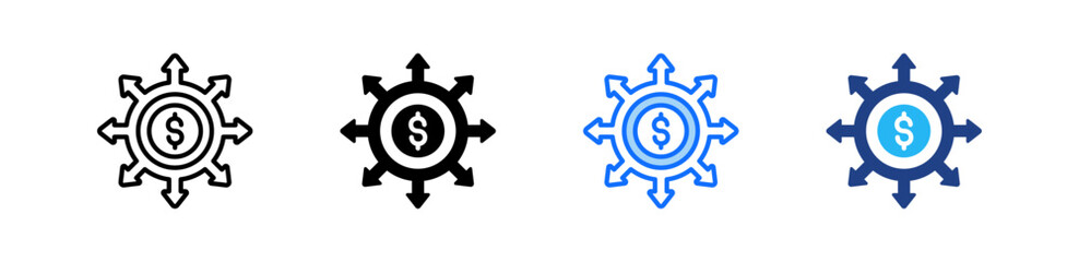 Market Expansion Icon Set Multiple Style Collection