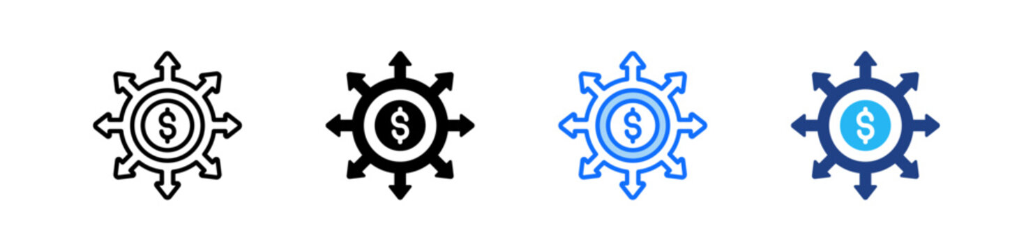 Market Expansion Icon Set Multiple Style Collection