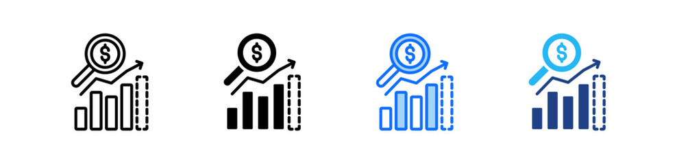 Sales Forecast Icon Set Multiple Style Collection