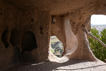 Volcanic Rock Formations and Cave Houses in Cappadocia, Turkey