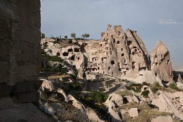 Volcanic Rock Formations and Cave Houses in Cappadocia, Turkey
