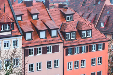 Aerial view of Nuremberg, Franconia in Bavaria