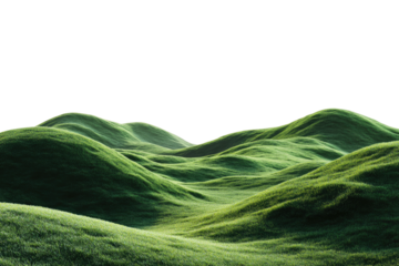 Green rolling hills against a black sky backdrop