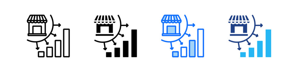 Competitor Positioning Icon Set Multiple Style Collection