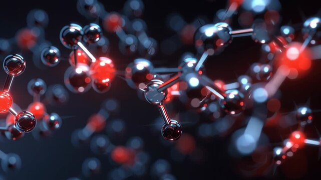 Close-up of AI-driven compound model glowing in digital space, precision molecular engineering concept, ai compound optimization