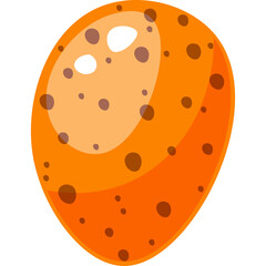 An Orange Speckled Easter Egg With A Transparent Background And Smooth Shiny Surface In Studio Lighting
