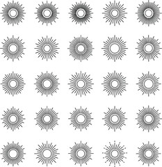 abstract floral vector set with flower icons and geometric pattern design