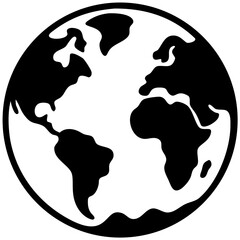 Globe icon with transparent background