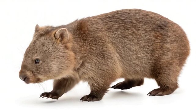  wombat animal walking isolated on white video