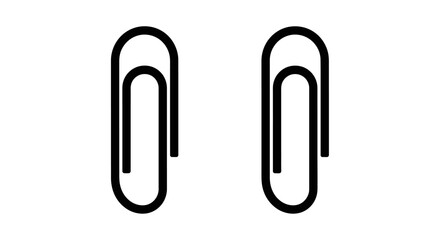 Two simple black paper clips displayed on a plain white background
