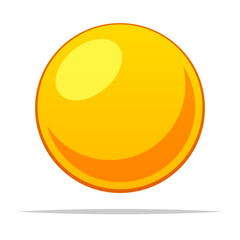 Yellow ball sphere vector isolated illustration