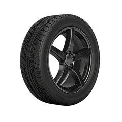 Obraz premium Tire on rim, deep treads against a black background