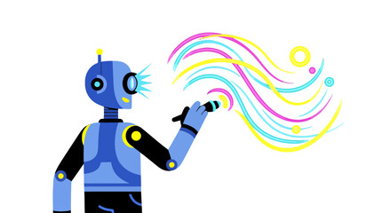 A Robotic Creation: Abstract Illustration of Artificial Intelligence and Creativity