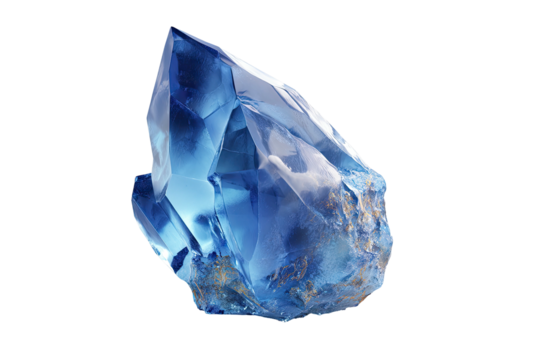 Azure crystal formation with raw, earthly base detail