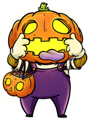 Jack-o'-lantern cartoon illustration