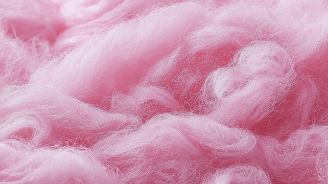 Colorful pink fluffy cotton candy background, soft color sweet candyfloss, abstract blurred dessert texture - Powered by Adobe