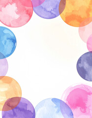 カラフル　水彩フレーム　素材