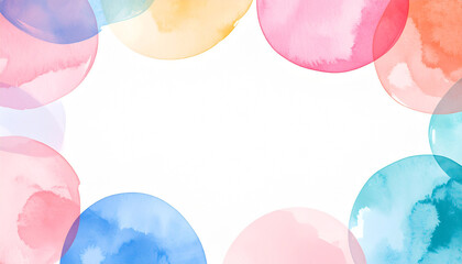 カラフル　水彩フレーム　素材