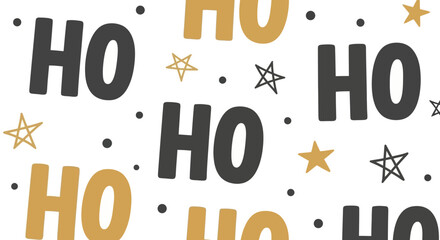 Festive Christmas Ho Ho Ho Pattern with Stars for Holiday Season