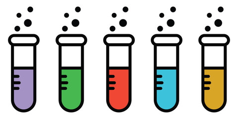 Test Tube Icon — Laboratory Equipment Symbol, Chemical Experiment Vector,
 Science & Research Illustration