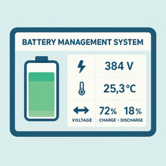 baterry sign on white background