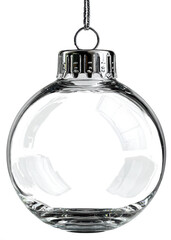 glass christmas bauble isolated on transparent background