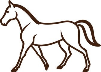Minimalist Horse Line Art – Elegant Walking Horse Silhouette for Equestrian, Nature, and Animal-Themed Designs