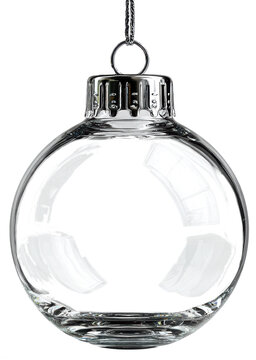 glass christmas bauble isolated on transparent background