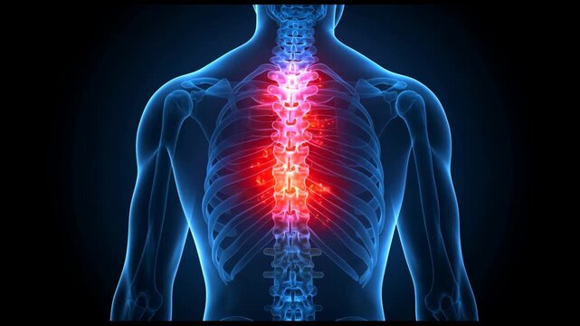 Human Spinal Column Lumbar Region Pain Anatomy And Physiology Illustration