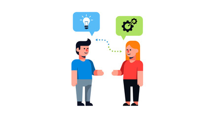 Obraz premium Business Communication Depicting Idea Exchange And The Implementation Process