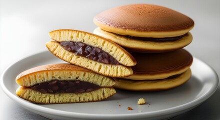 Dorayaki Japanese Red Bean Pancake Studio Shot