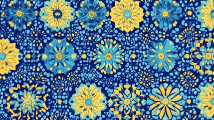 Geometric floral Moroccan tile pattern with details