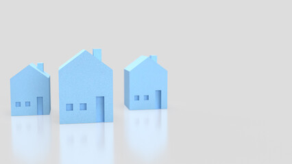 The Blue house for Property or Building concept 3d Rendering.